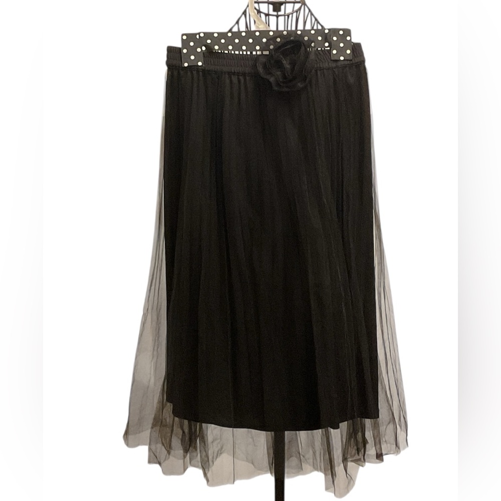 Elegant Black Tulle Skirt Size S